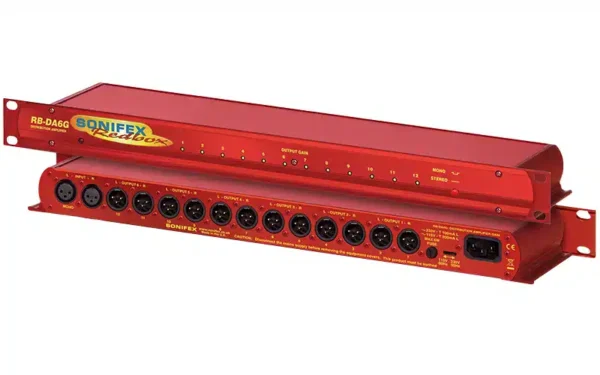 Sonifex RB-DA6G Stereo Distribution Amplifier – Front View