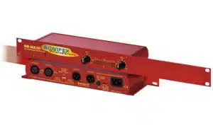 The Sonifex RB-MA2G consists of two independent low-noise microphone pre-amplifiers with front panel level controls and metering