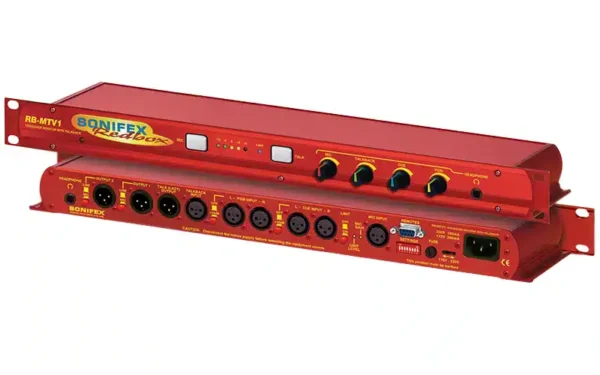 The Sonifex RB-MTV1 contribution voice-over monitor is a 1U rack-mount designed to be used in voice-over booths