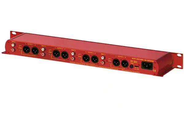 The Sonifex RB-UL4 is a 1U rack-mount quad stereo unit for interfacing domestic or semi-professional unbalanced equipment to professional balanced line levels.