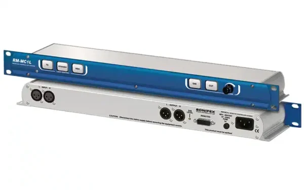 The Sonifex RM-MC1L is a high-quality 1U rackmount microphone and line-level monitor unit