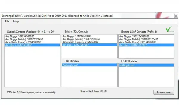 Voceware Exchange 2 LDAP