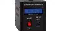 The Work Pro EST-1K Voltage Regulator maintains a constant output supply when voltage oscillates between 140 and 250 V AC with up to 1000 VA load.