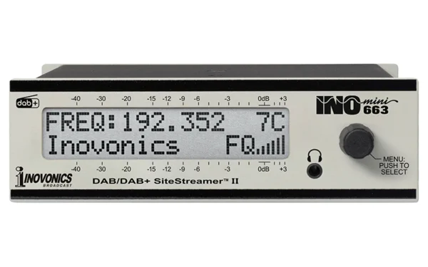 Inovonics 663 INOmini DAB+ SiteStreamer front panel monitor receiver