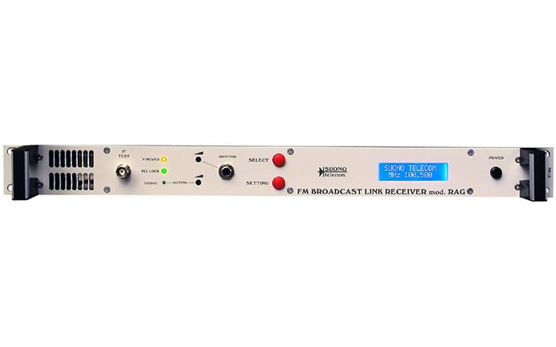 Suono Telecom RAG-FM rebroadcast receiver front panel