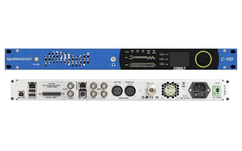 Aqua Cobalt C-30 30W FM transmitter front and rear panels