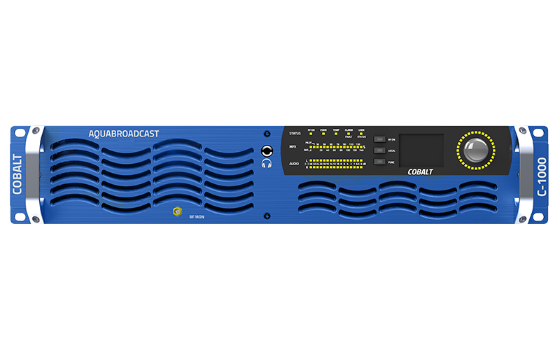 Aqua Cobalt C-1000 1000W FM transmitter front panel with meters and controls