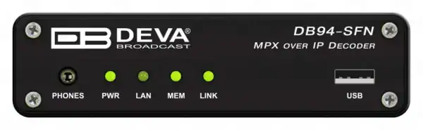 DEVA DB94-SFN MPX over IP decoder with MicroMPX and SFN support
