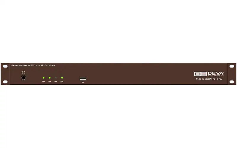 DEVA DB9410-SFN professional MPX over IP decoder with MicroMPX and SFN support