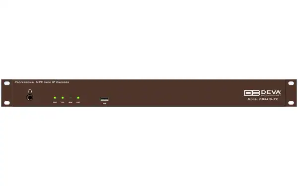 DEVA DB9410-TX MPX Encoder with MicroMPX algorithm, 1U rackmount FM broadcast composite encoder for low latency networked MPX transport