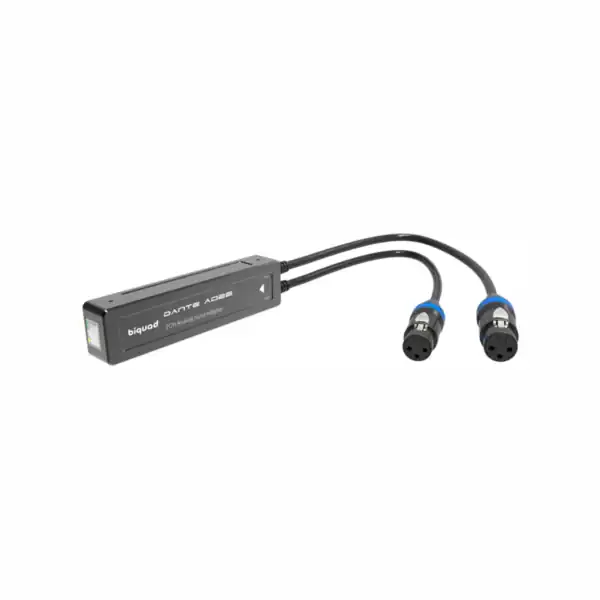 Interfaz de audio Biquad AD22 Dante para conversión de audio analógico XLR