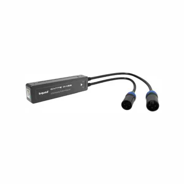 Interfaz de audio Biquad DA22 Dante con dos salidas analógicas XLR balanceadas