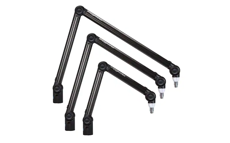 Brazo de micrófono Biquad en negro con opciones de tamaño XS, M y XL