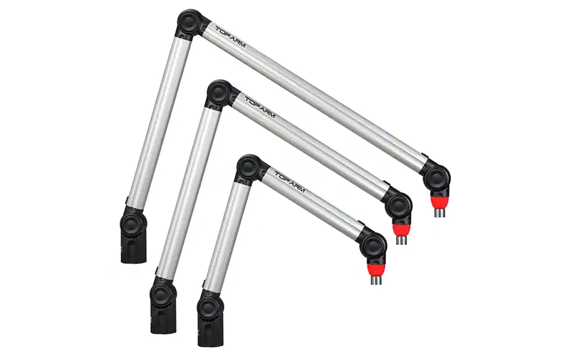 Brazo de micrófono Biquad en color plata con LED integrado de ON-AIR